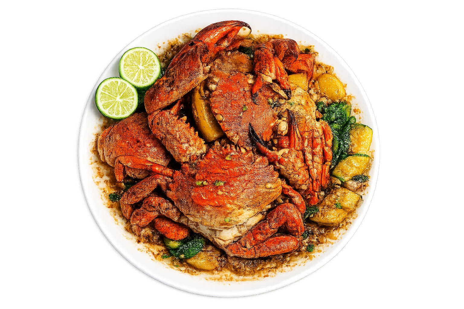 Sri Lankan Mud Crab Signature Dish Fresh Sri Lankan crab served at Tigri Beach Restaurant, Hikkaduwa